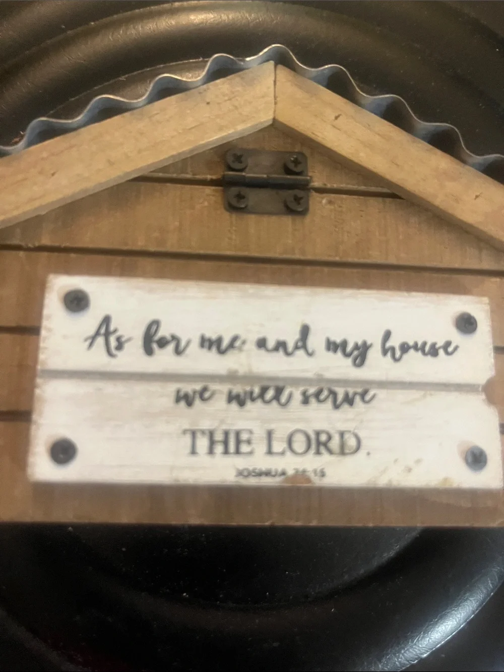 Wooden Brown & White House Wall Sign - Inspirational Scripture Décor 397